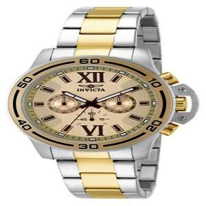 Invicta Men Specialty Chronograph Gold Dial Stainless Stee..